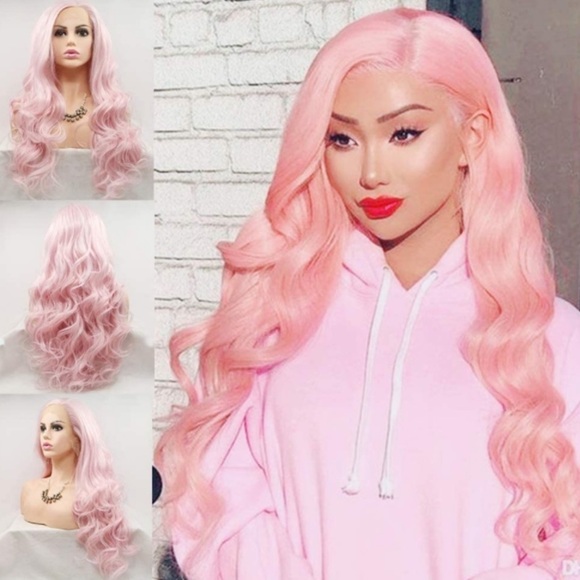 24inch Pink Body Wavy Lace Front Wig NEW